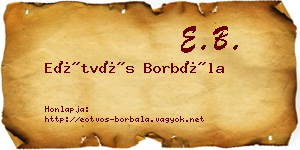 Eötvös Borbála névjegykártya